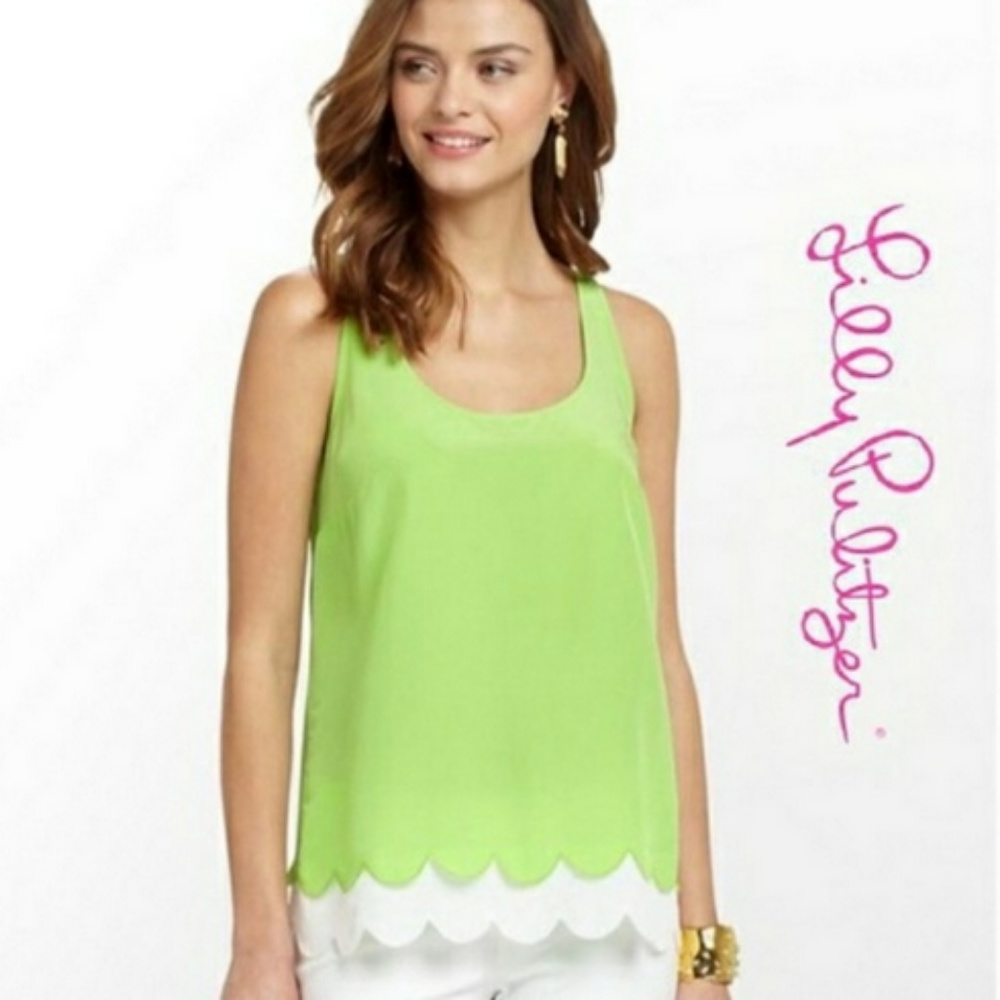 Lilly Pulitzer SILK blouse size large - Picture 1 of 5
